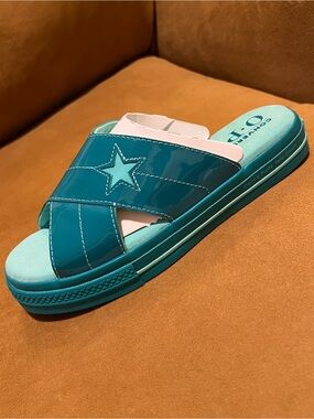 Converse x OPI All Star Slides in Dance Party Teal Dawn